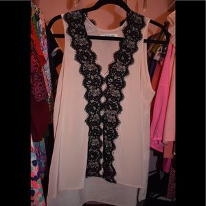 Robbi & Nikki Romantic Laced Trimmed Blouse